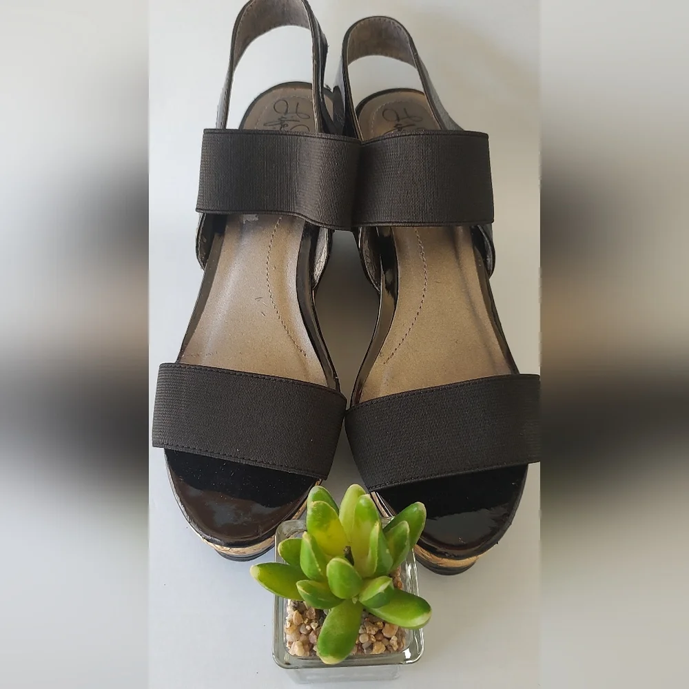Sandals Style Wedge Life Stride Black and Tan